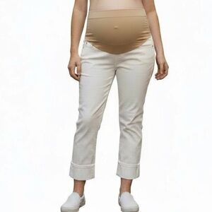 Indigo Blue Women's White Cropped Pants